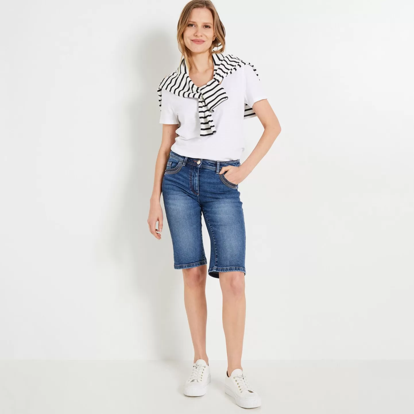 Grain de Malice Bermuda Jean ELDORADO Femme- Shorts | Jeans