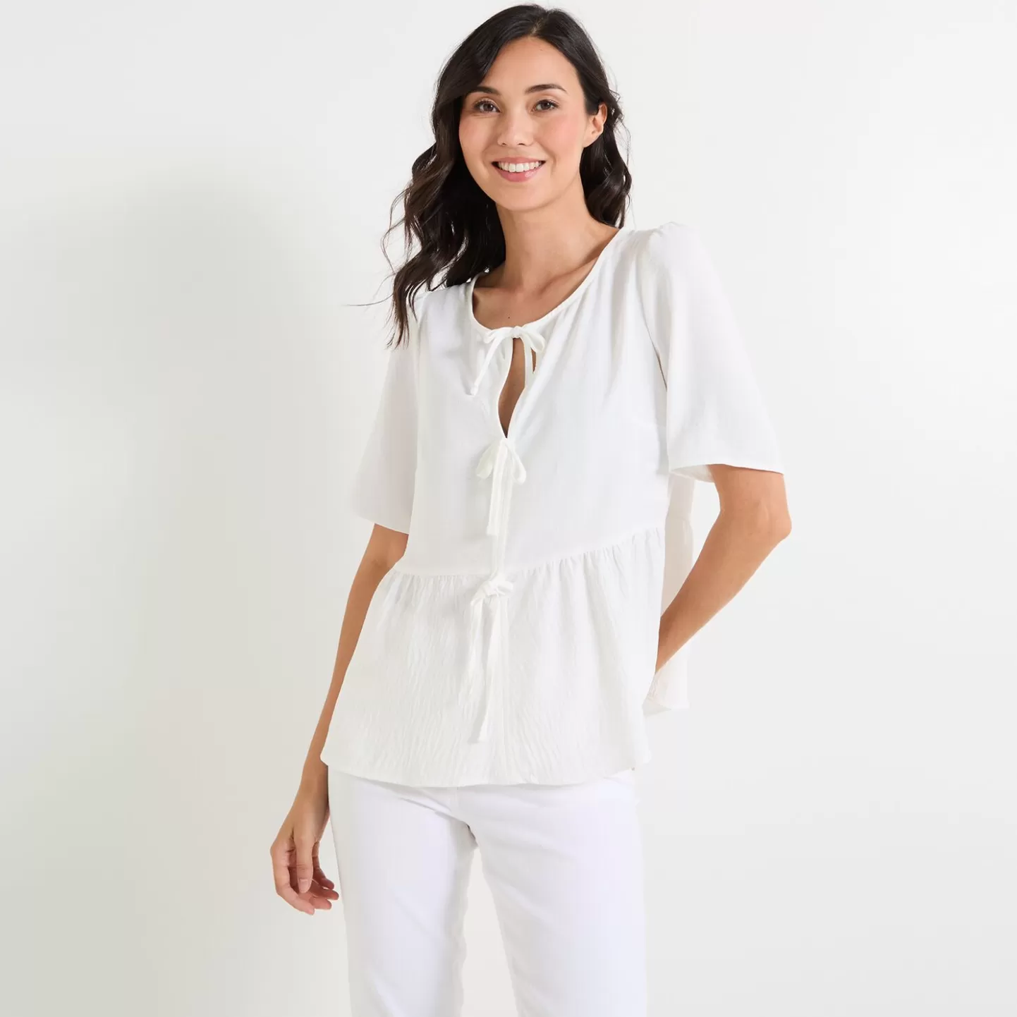 Grain de Malice Blouse à Nouer Femme- Chemisiers & Blouses