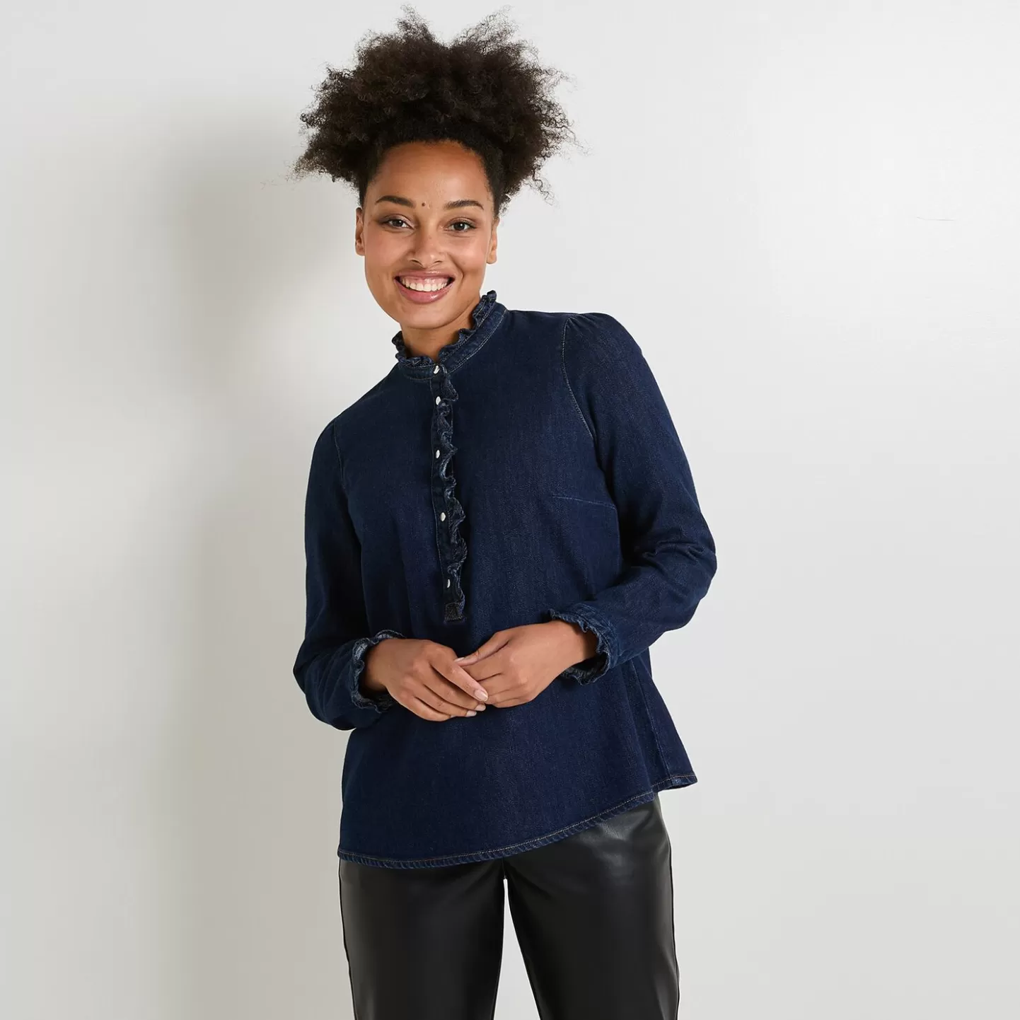 Grain de Malice Blouse Col Montant Femme- Chemisiers & Blouses | Jeans