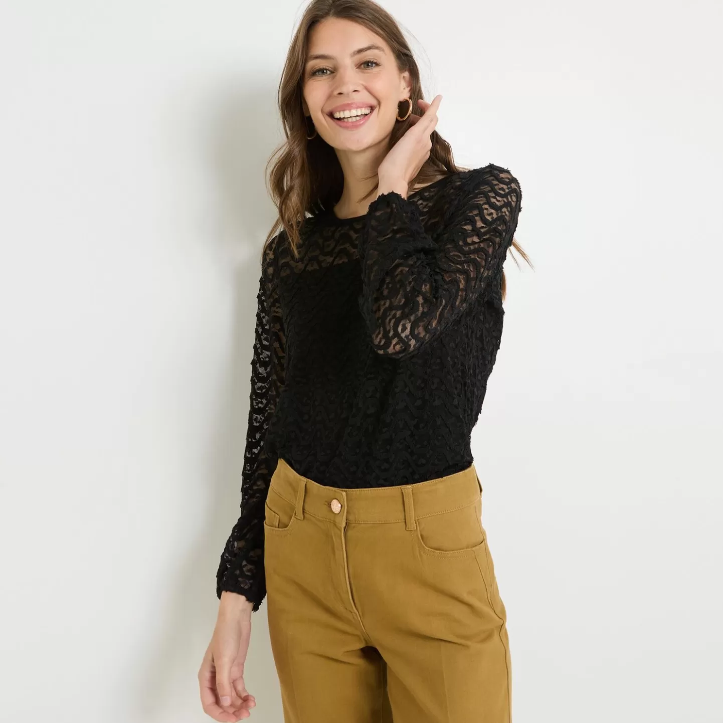 Grain de Malice Blouse Col Rond Femme- T-Shirts & Tops | Chemisiers & Blouses