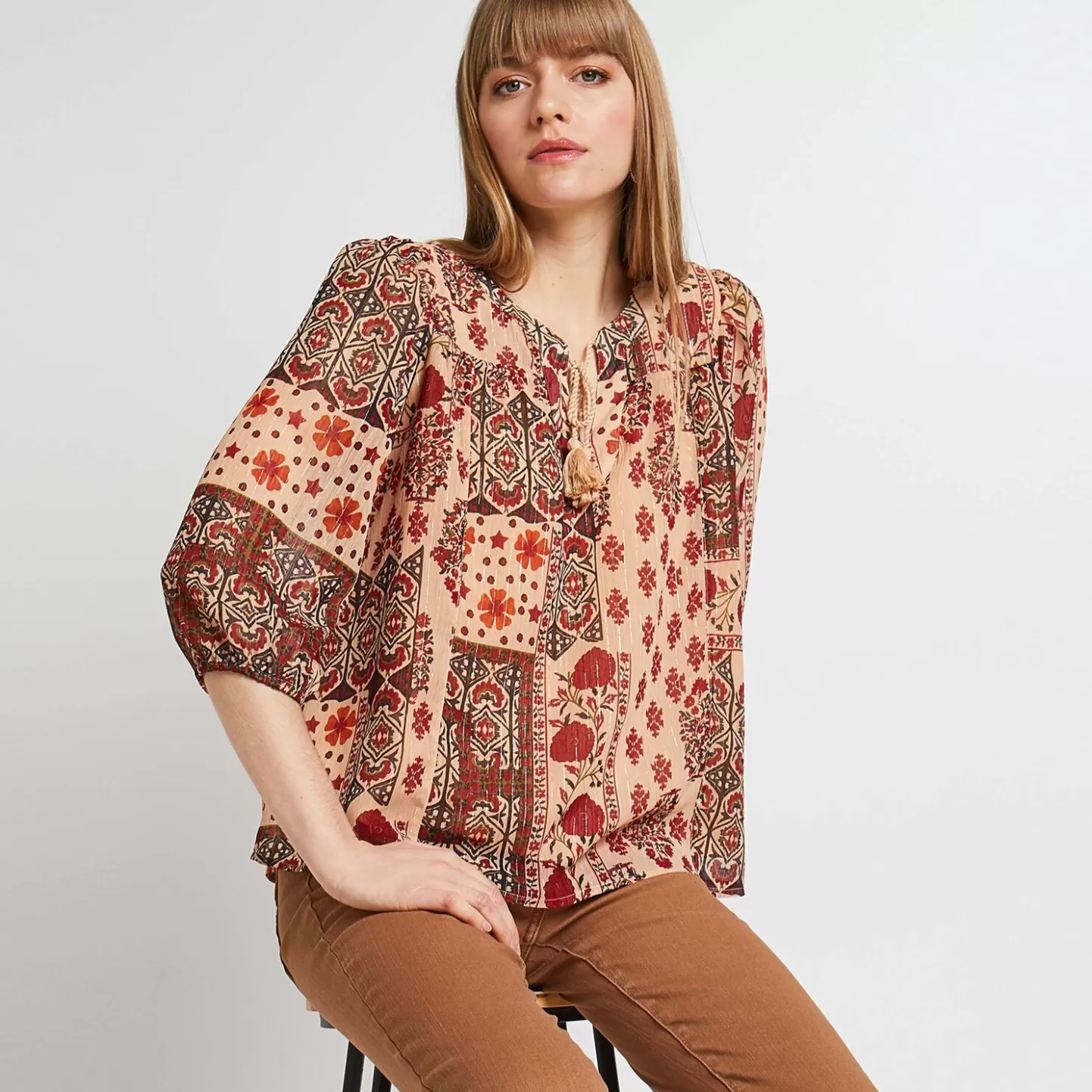 Grain de Malice Blouse Imprimée Femme- Chemisiers & Blouses