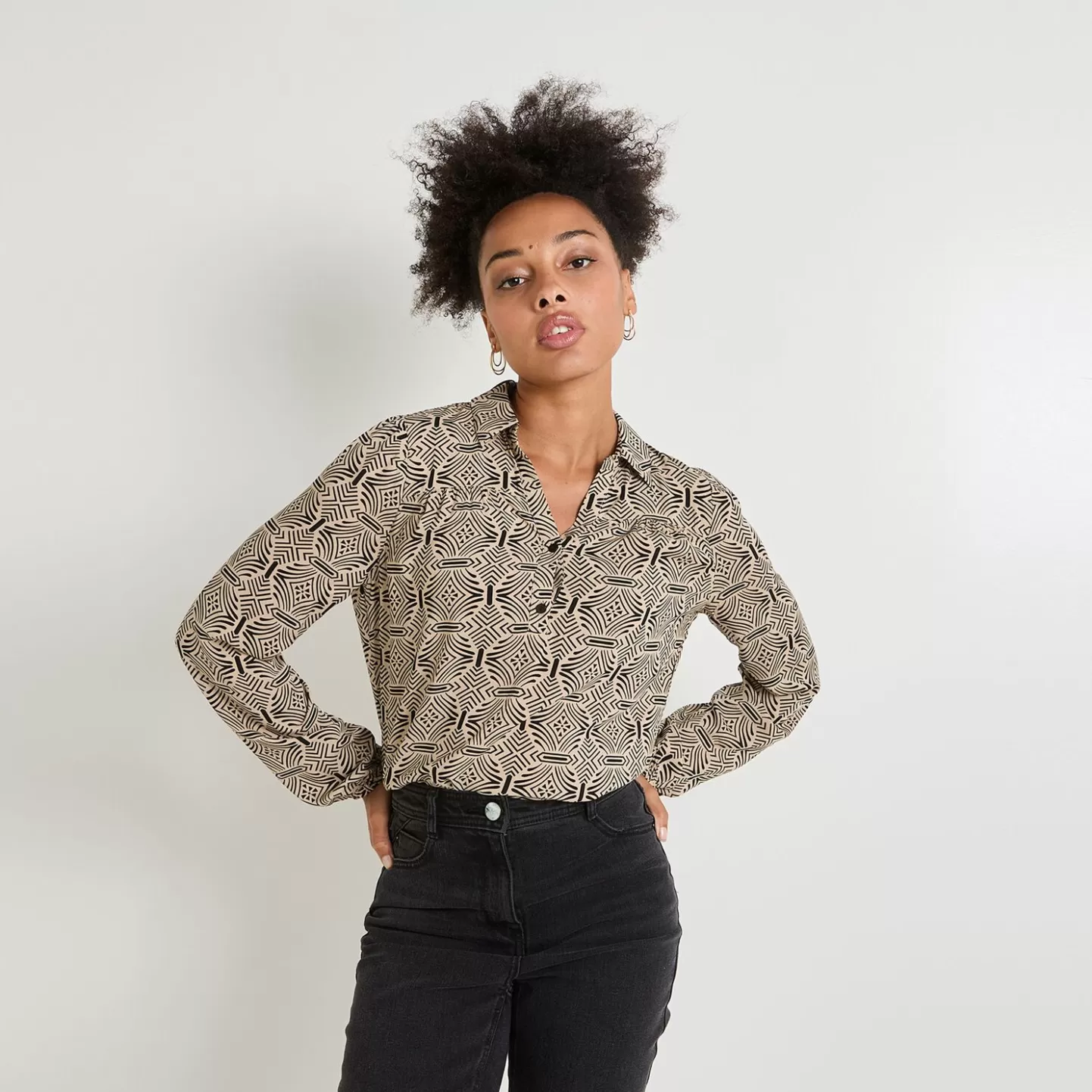 Grain de Malice Blouse Imprimée Femme- Chemisiers & Blouses