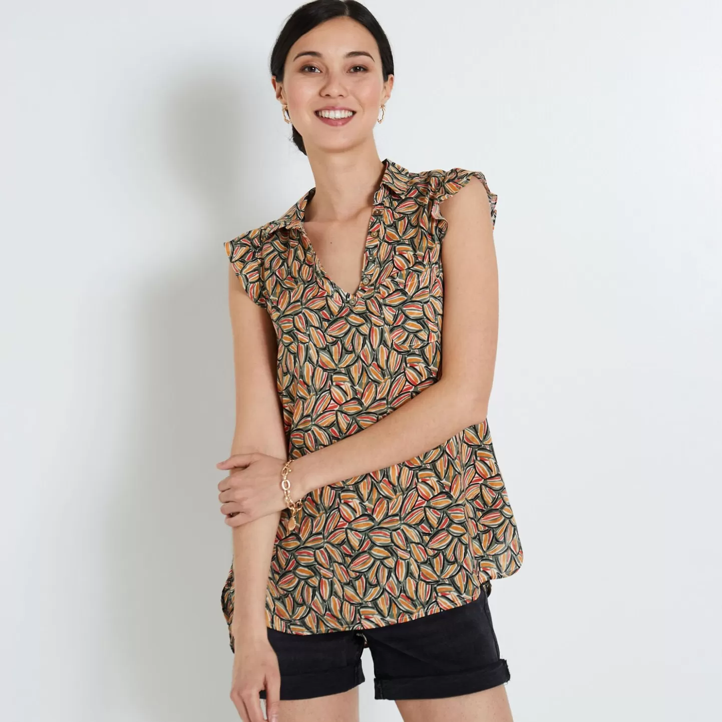 Grain de Malice Blouse Imprimée Femme- Chemisiers & Blouses