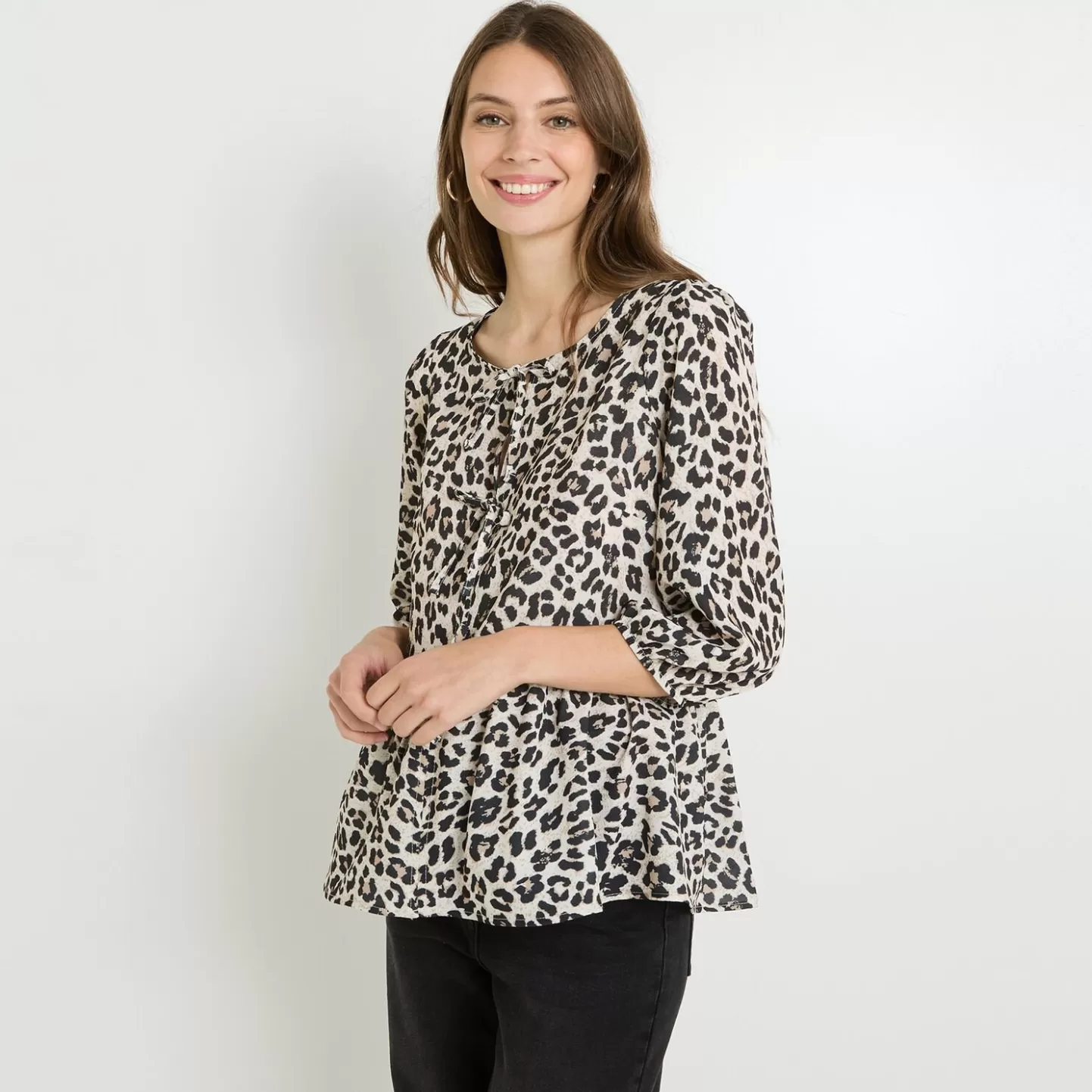 Grain de Malice Blouse Léopard Femme- Chemisiers & Blouses