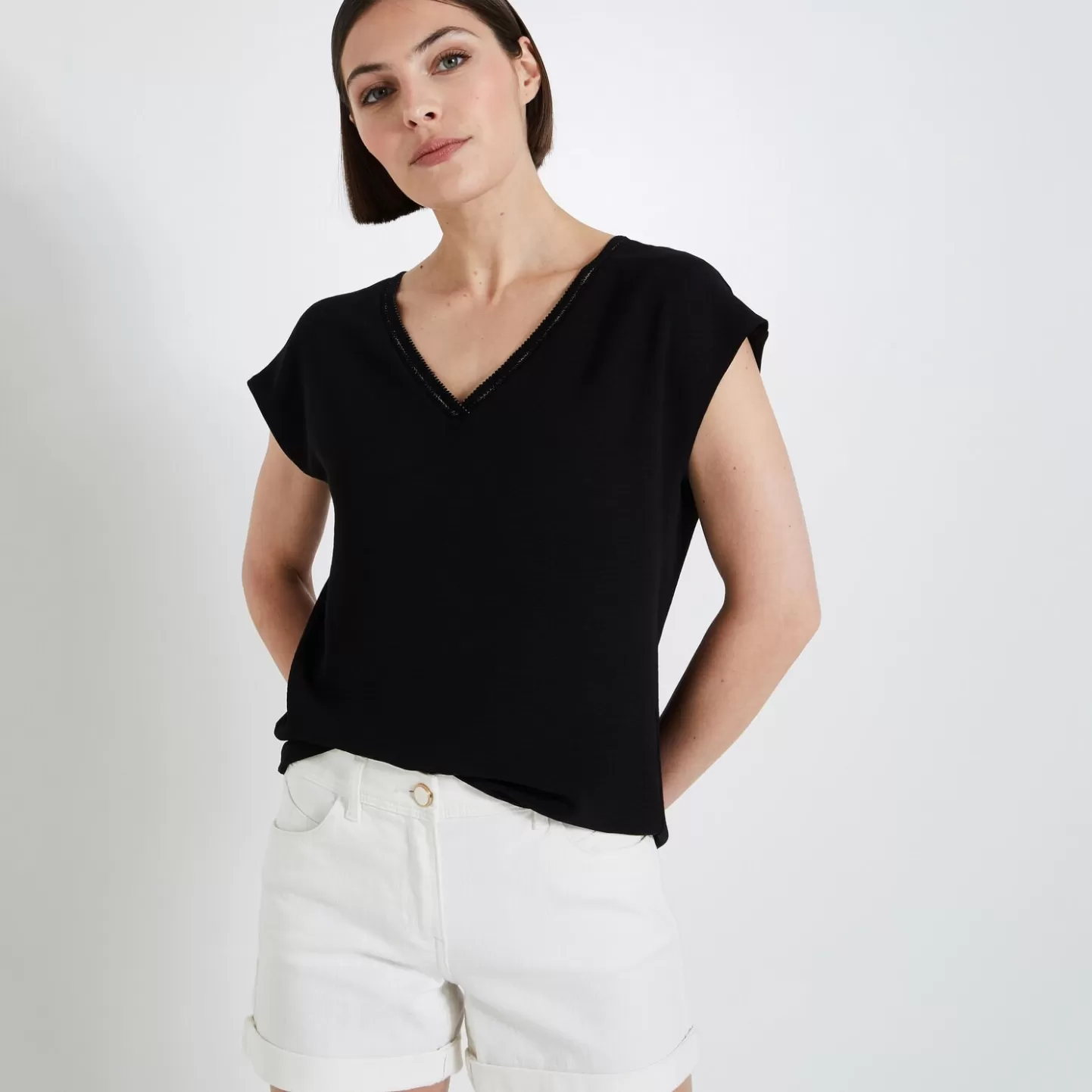 Grain de Malice Blouse Manches Courtes Femme- Chemisiers & Blouses