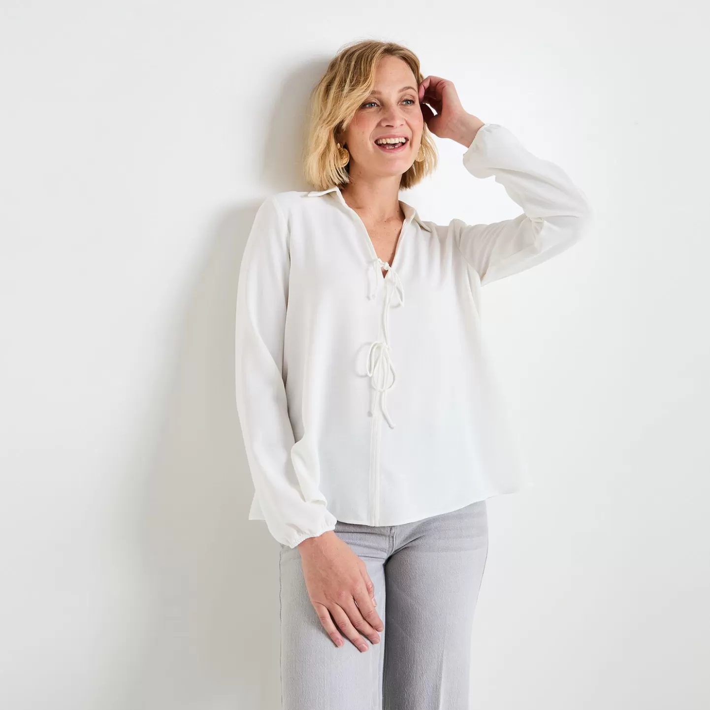 Grain de Malice Blouse Manches Longues Femme- Chemisiers & Blouses