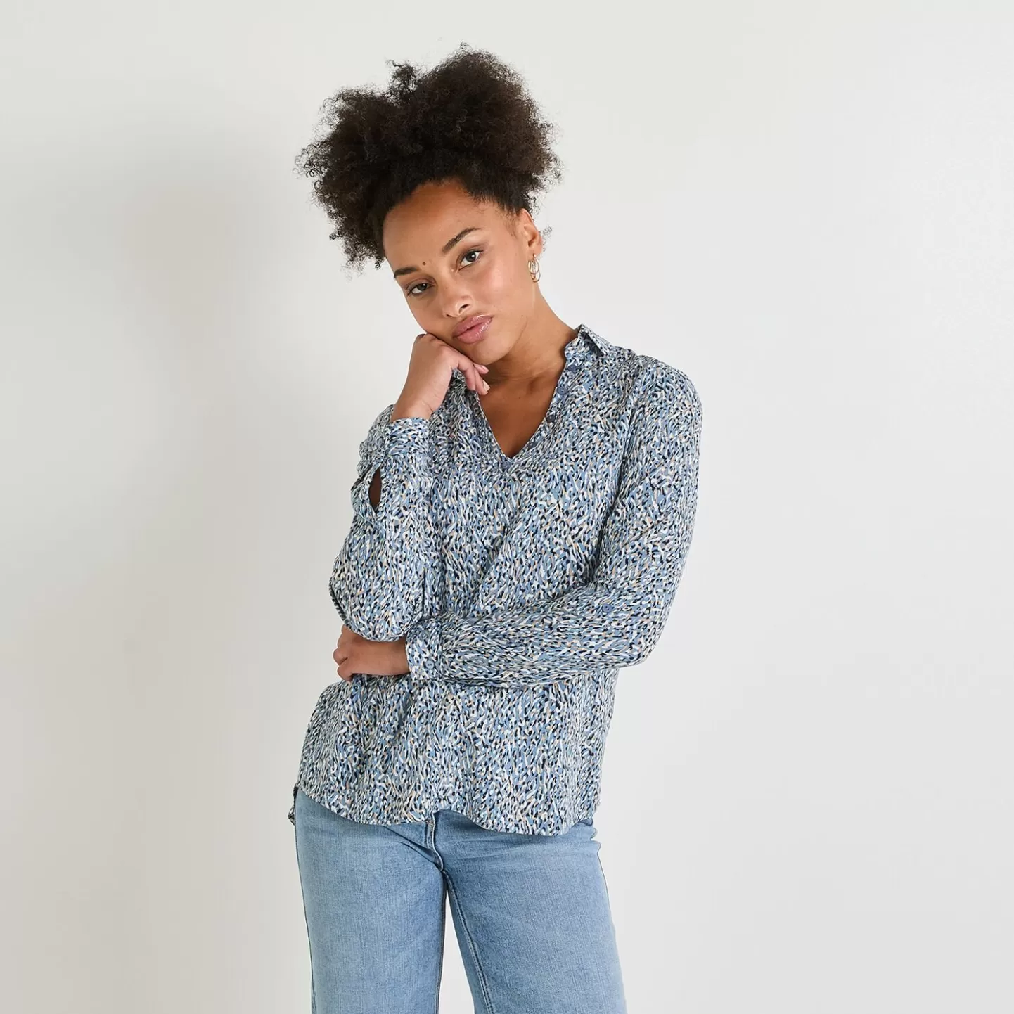 Grain de Malice Blouse Manches Longues Femme- Chemisiers & Blouses