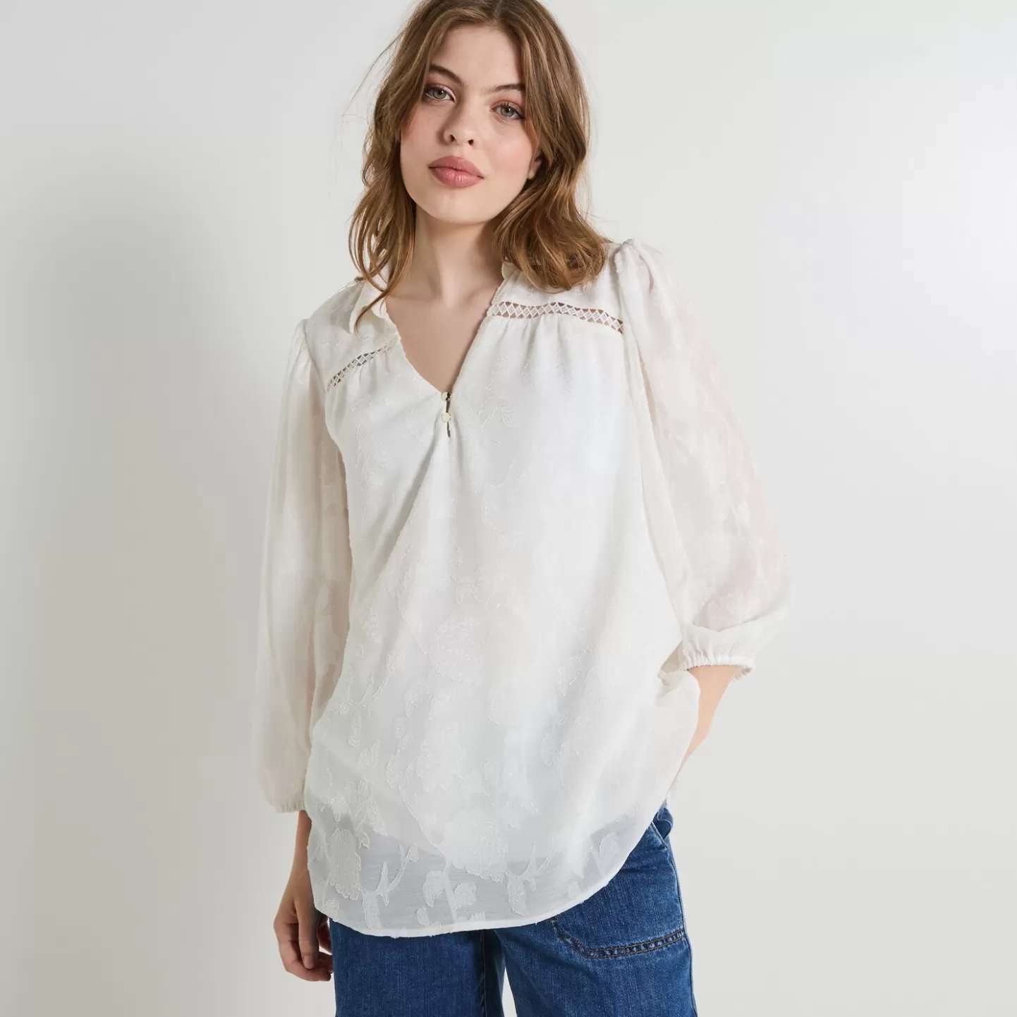 Grain de Malice Blouse Manches Longues Femme- Chemisiers & Blouses