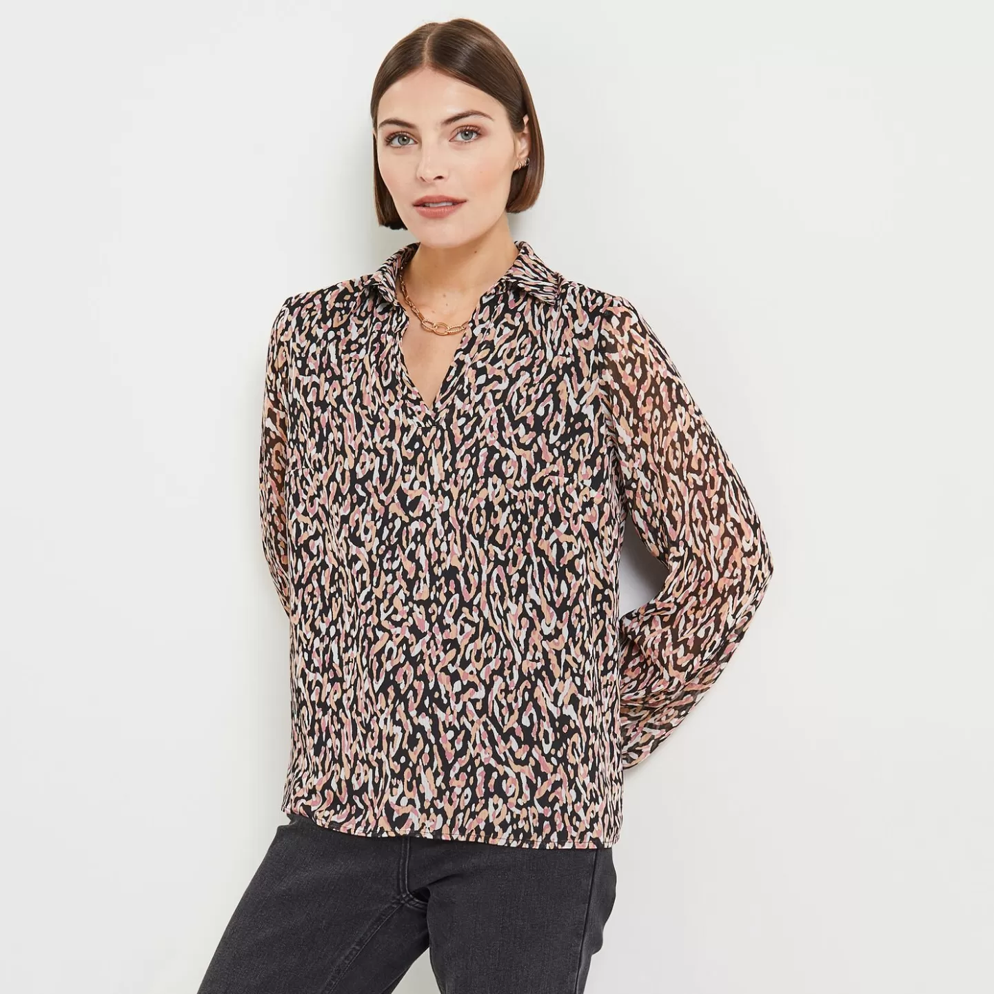 Grain de Malice Blouse Voile Imprimée Femme- Chemisiers & Blouses