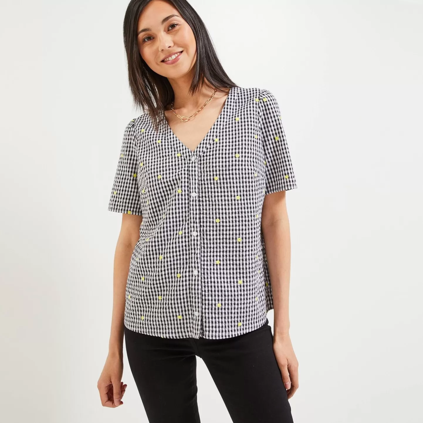 Grain de Malice Chemise Brodée Femme- Chemisiers & Blouses