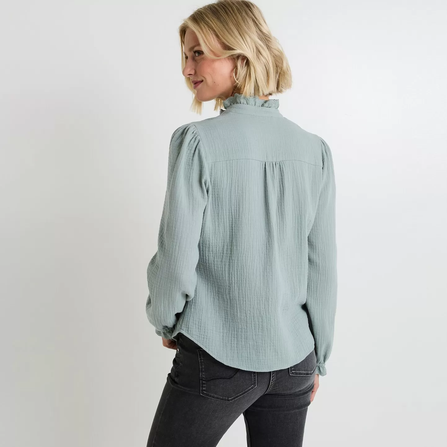 Grain de Malice Chemisier Col Montant Femme- Chemisiers & Blouses