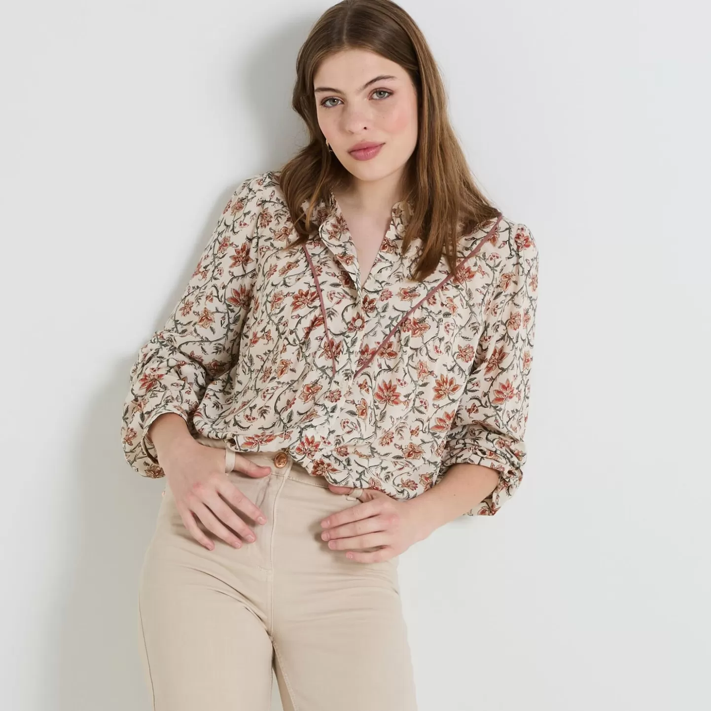 Grain de Malice Chemisier Imprimé Femme- Chemisiers & Blouses