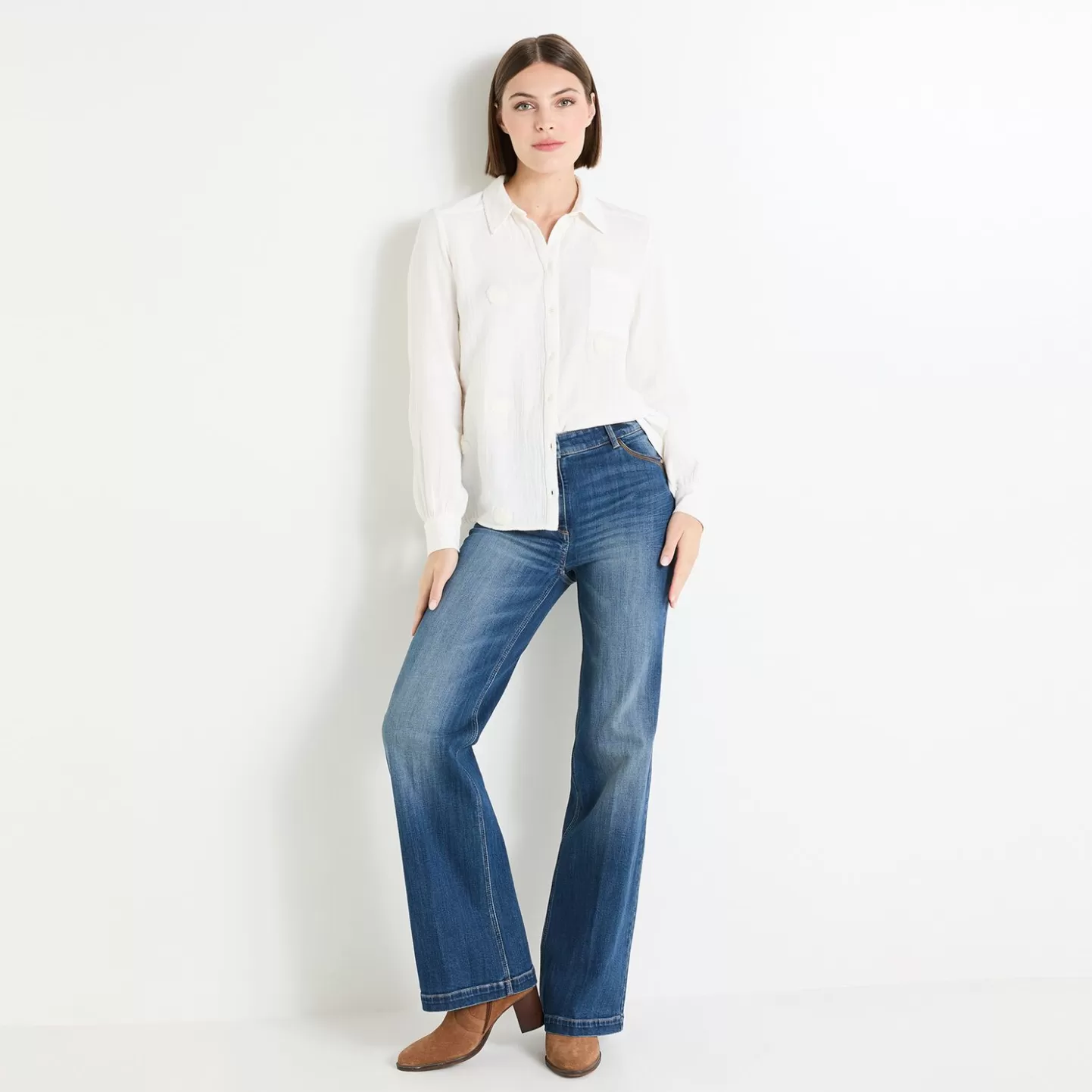 Grain de Malice Chemisier Manches Longues Femme- Chemisiers & Blouses