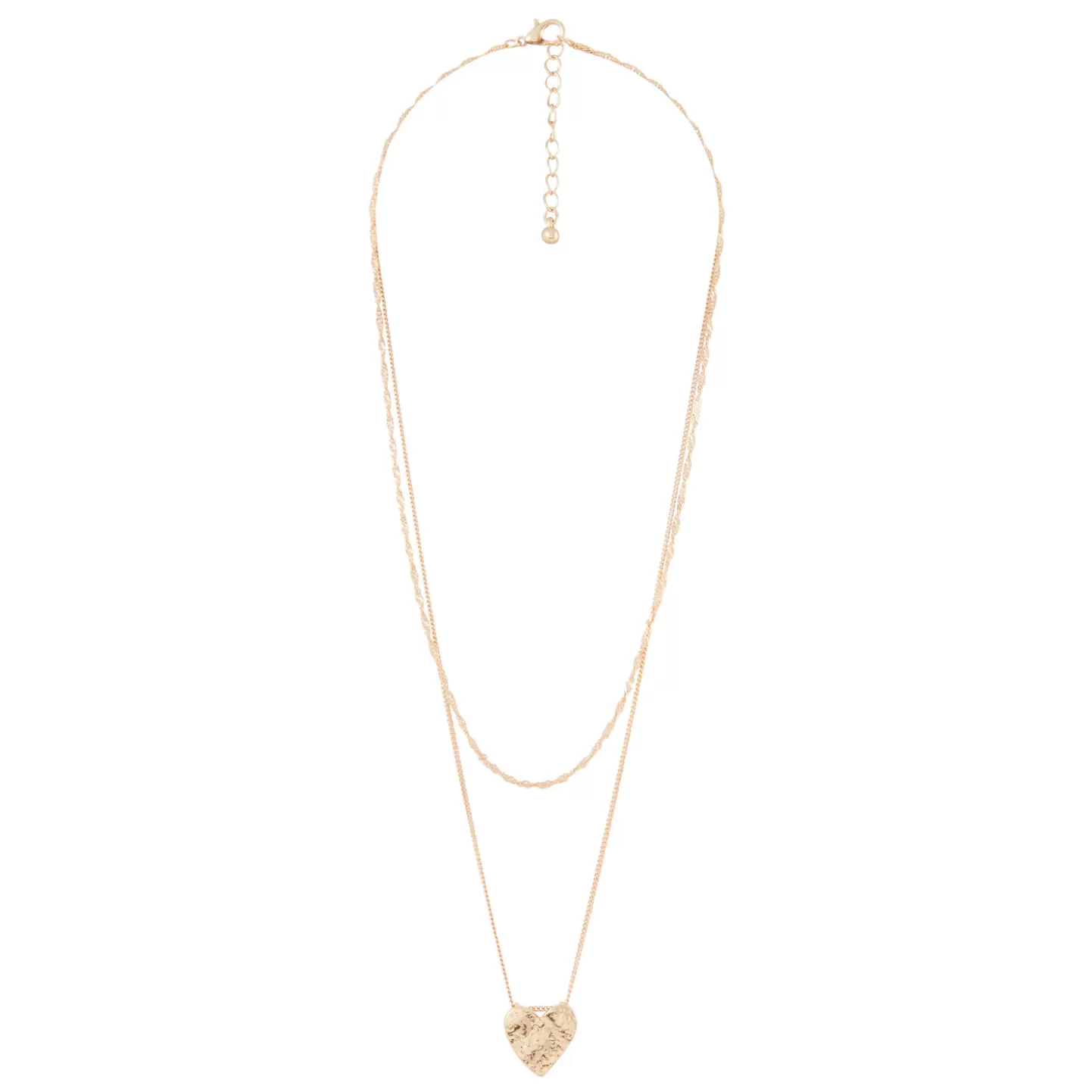 Grain de Malice Collier 2 Rangs Pendentif Coeur- Bijoux