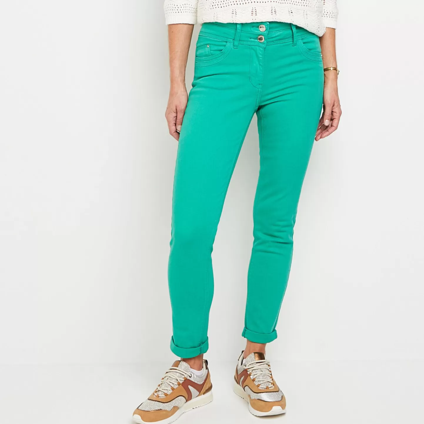 Grain de Malice Denim Couleur Taille Haute FIGARI Femme- Jeans