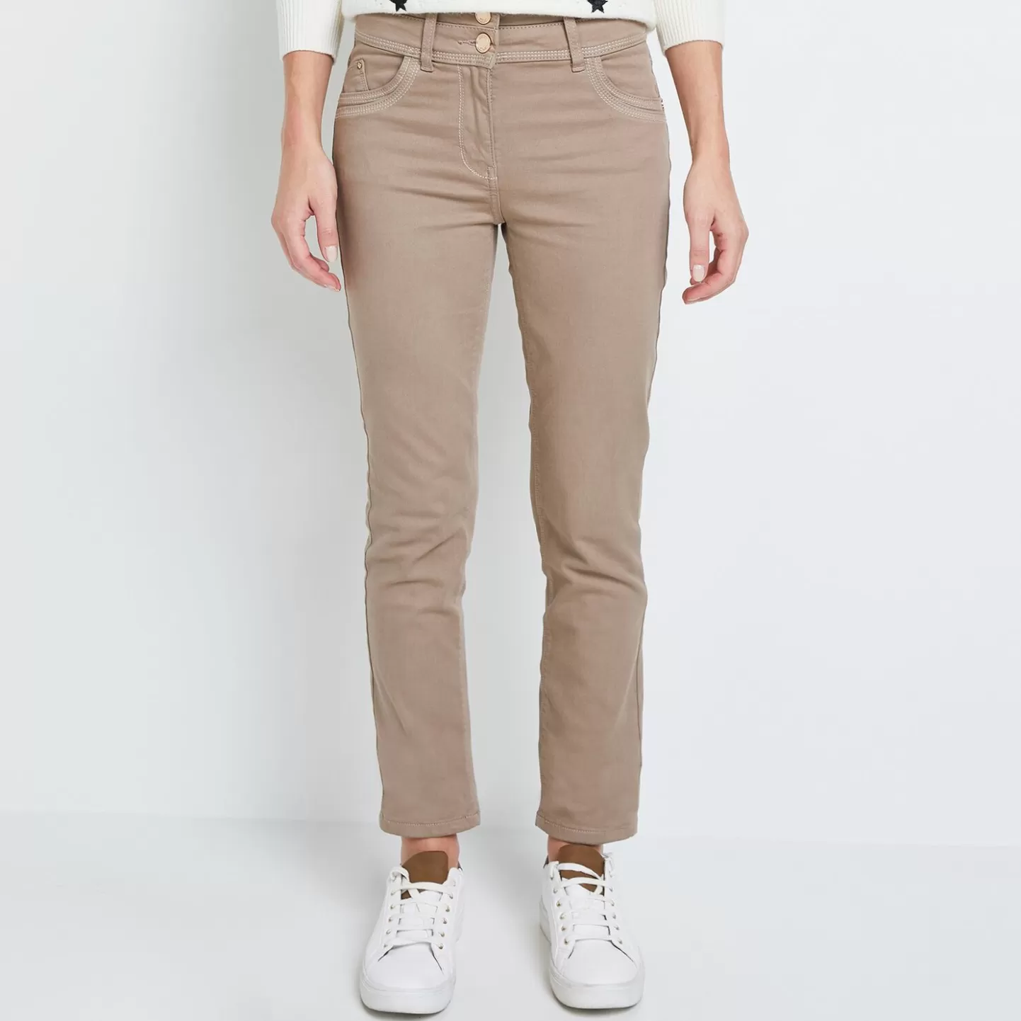 Grain de Malice Denim Couleur Taille Haute FIGARI Femme- Jeans