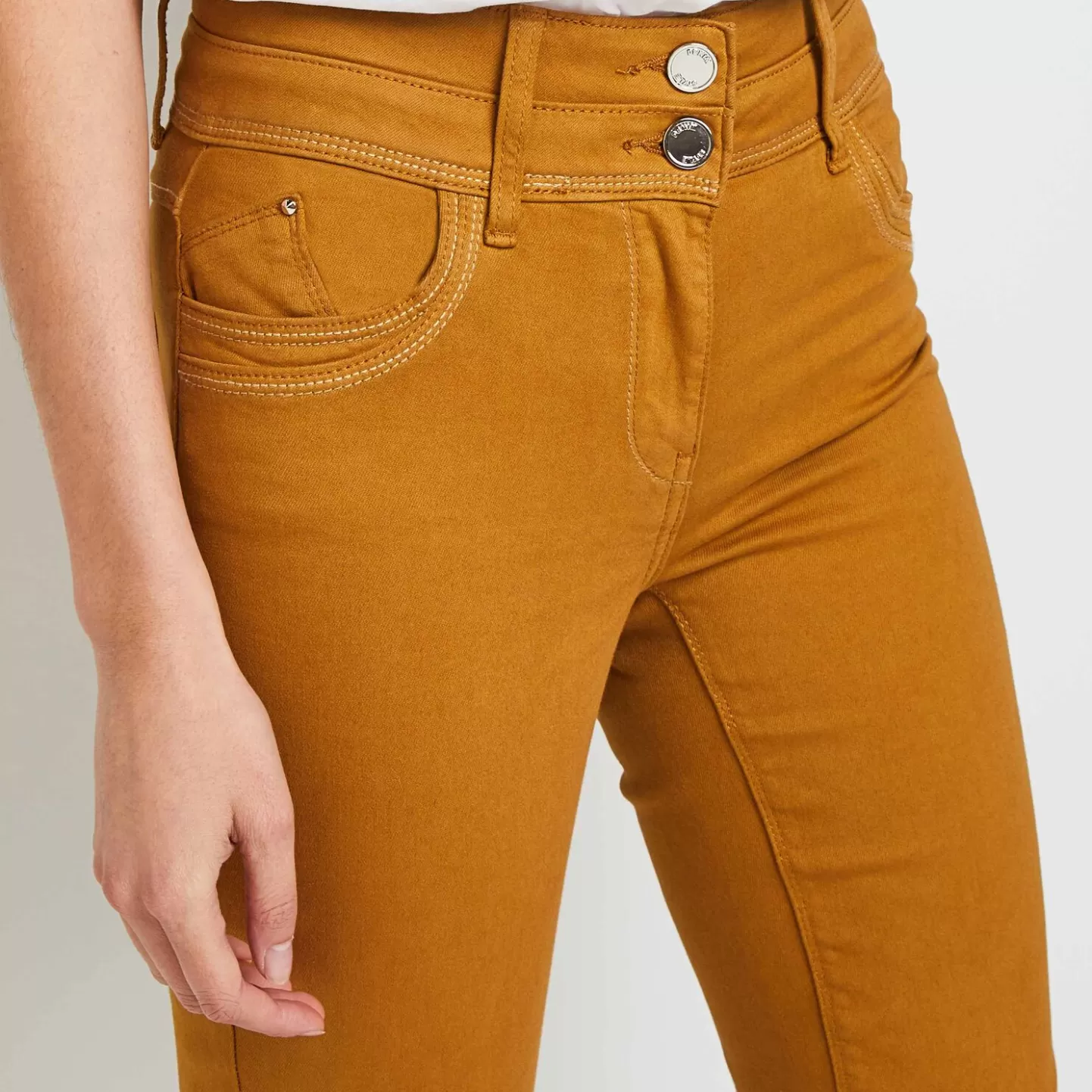 Grain de Malice Denim Couleur Taille Haute FIGARI Femme- Jeans