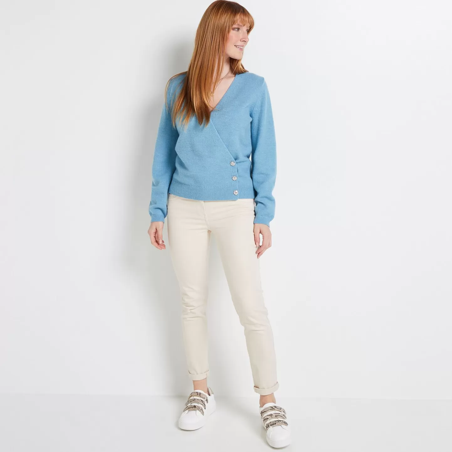 Grain de Malice Denim Couleur Taille Haute FIGARI Femme- Jeans