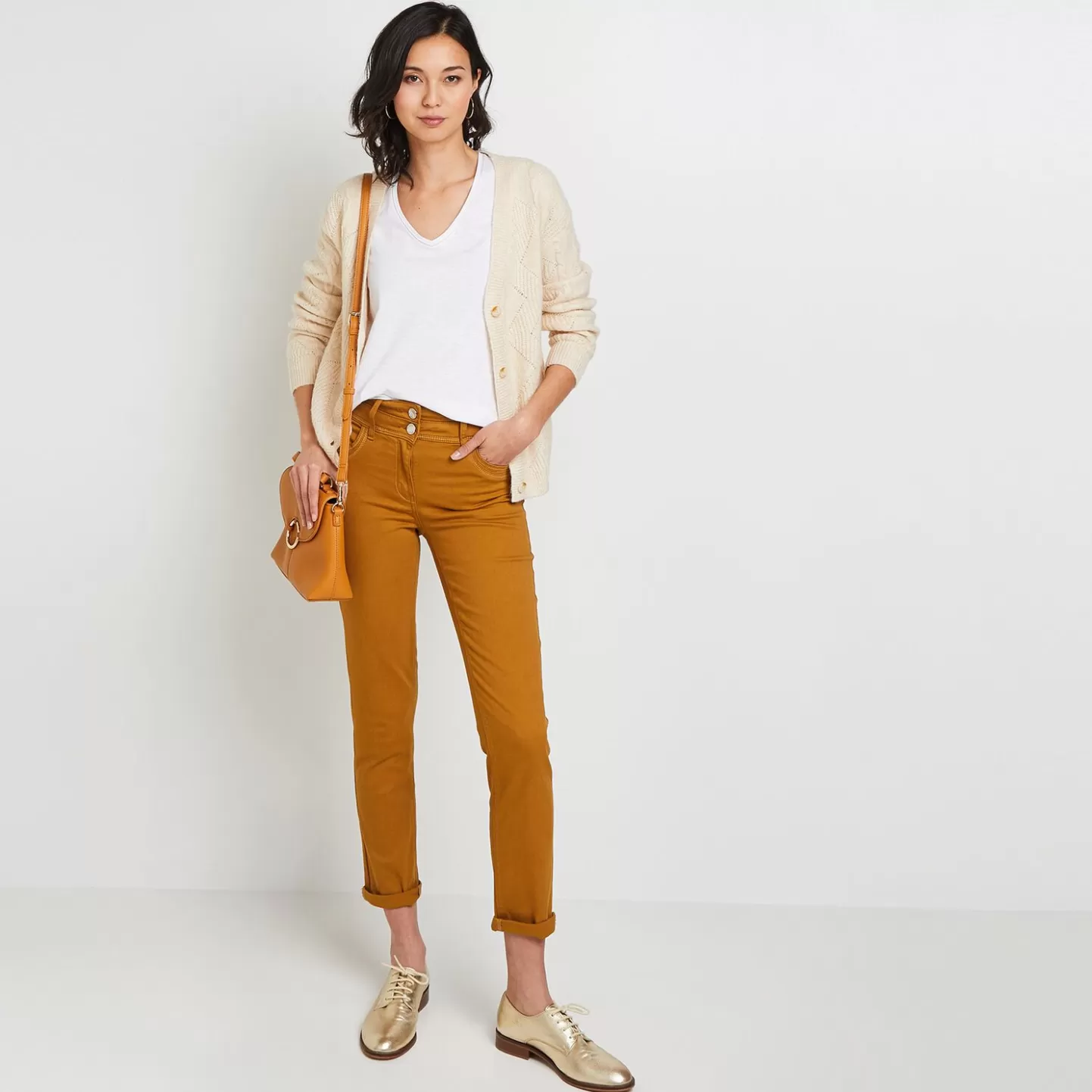 Grain de Malice Denim Couleur Taille Haute FIGARI Femme- Jeans