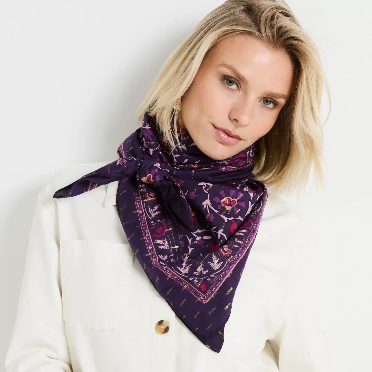 Grain de Malice Foulard Carré Imprimé Femme- Foulards & Étoles