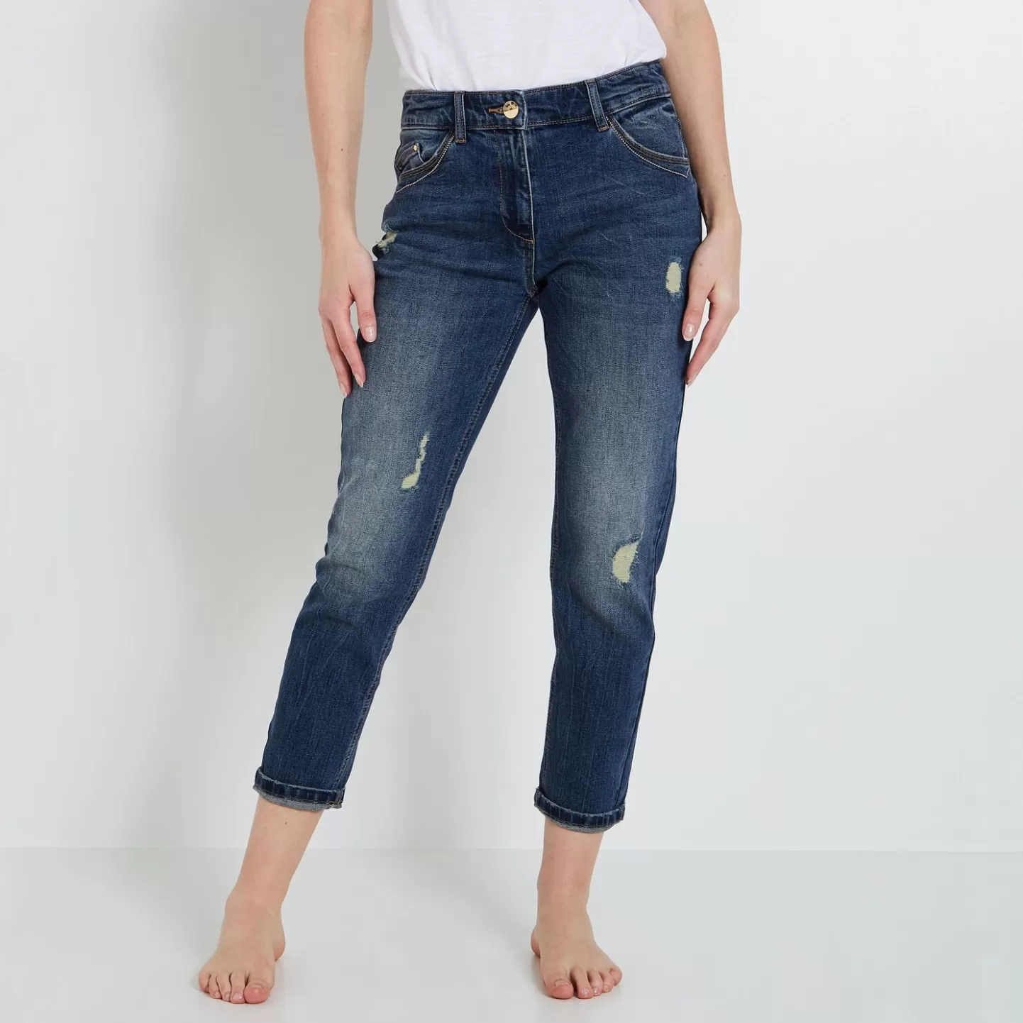 Grain de Malice Jean Boyfriend SEATTLE Femme- Jeans Boyfriend | Jeans Raccourcis