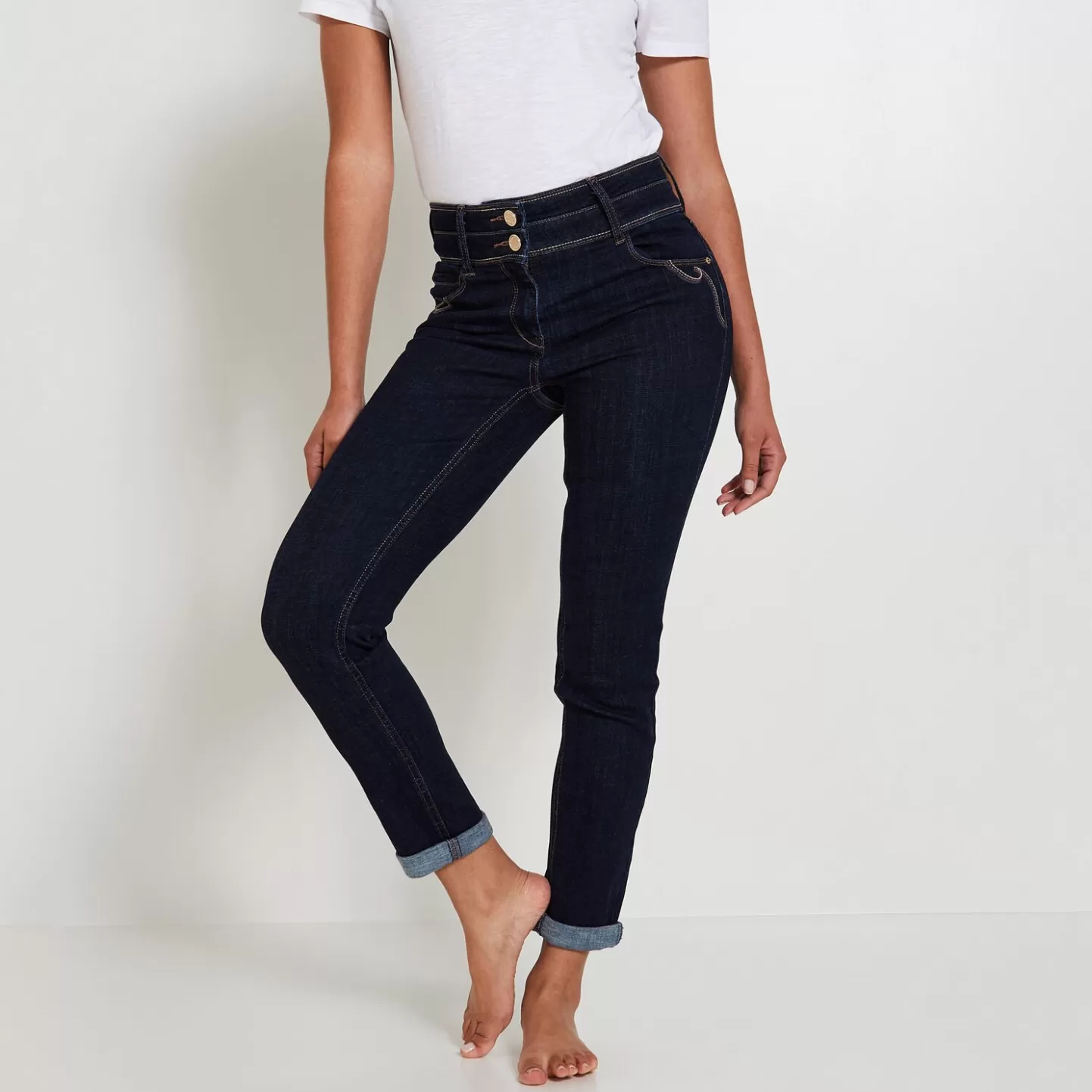 Grain de Malice Jean Raccourci Taille Haute HANOI Femme- Jeans Raccourcis | Jeans Taille Haute