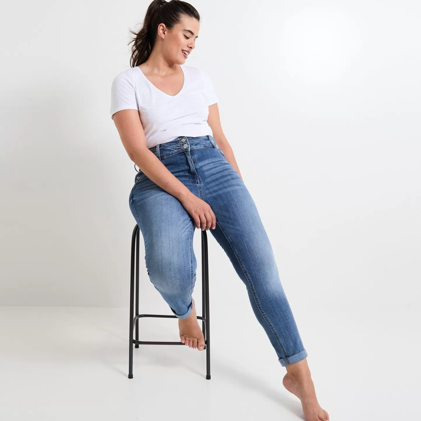 Grain de Malice Jean Raccourci Taille Haute HANOI Femme- Jeans Raccourcis | Jeans