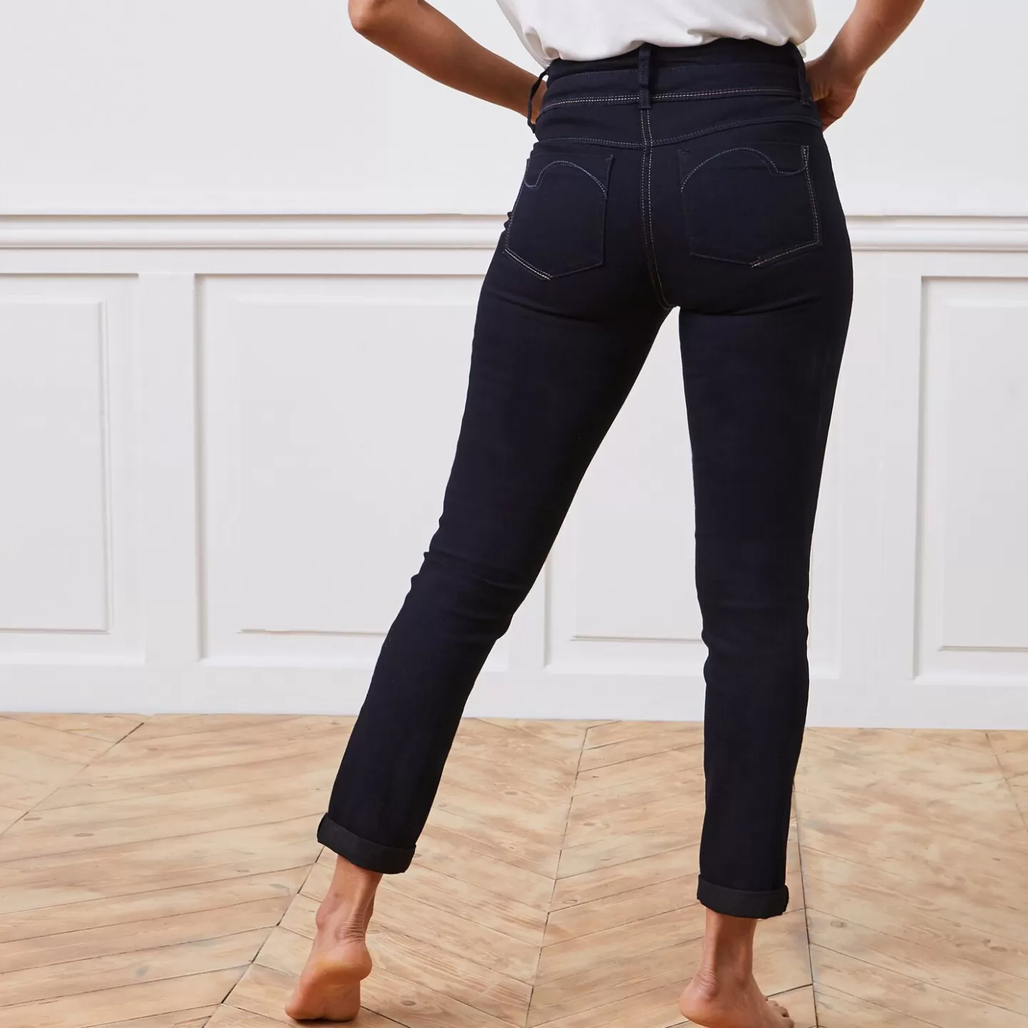 Grain de Malice Jean Raccourci Taille Haute HANOI Femme- Jeans