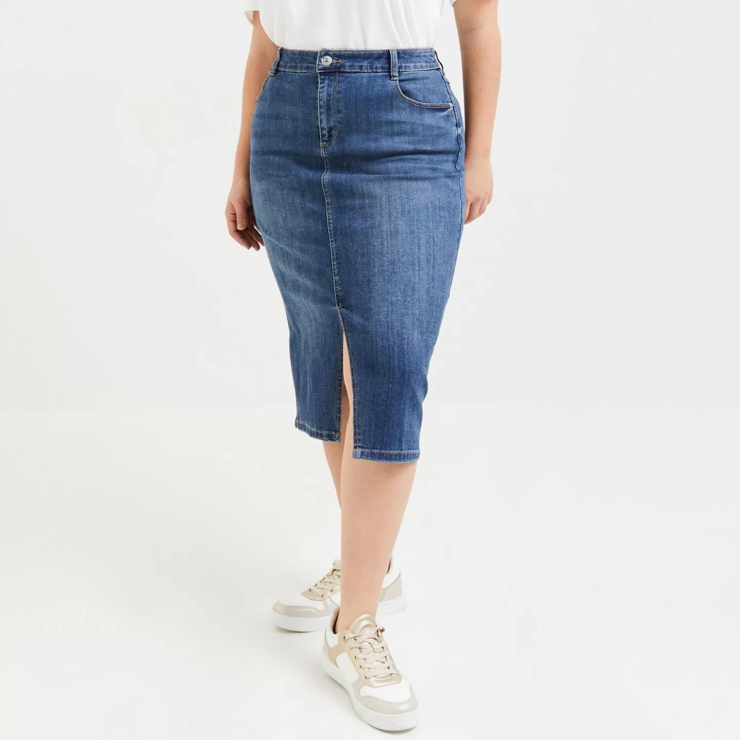 Grain de Malice Jupe En Jean Mi-longue Femme- Jeans | Jupes