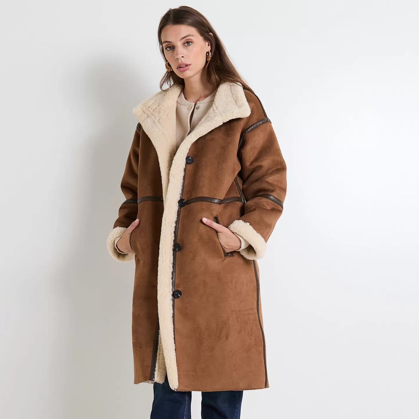 Grain de Malice Manteau Col Montant Femme- Manteaux