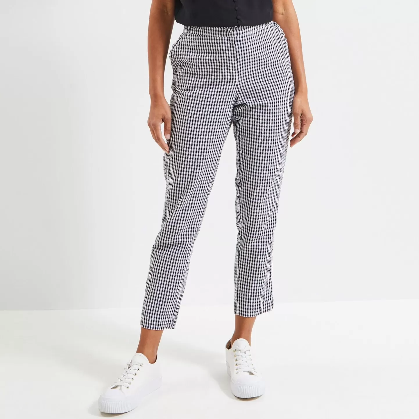 Grain de Malice Pantalon Cigarette Vichy Femme- Pantalons