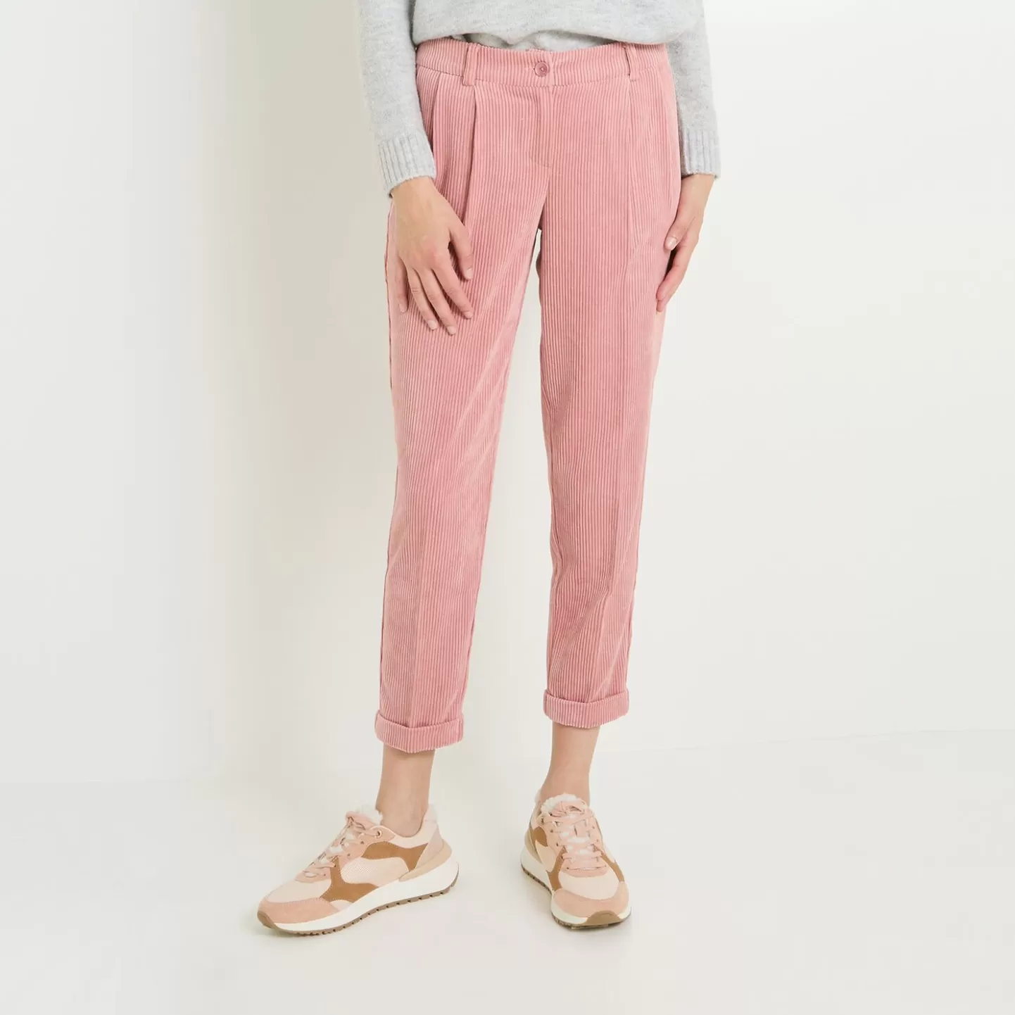 Grain de Malice Pantalon Velours à Pinces Femme- Pantalons