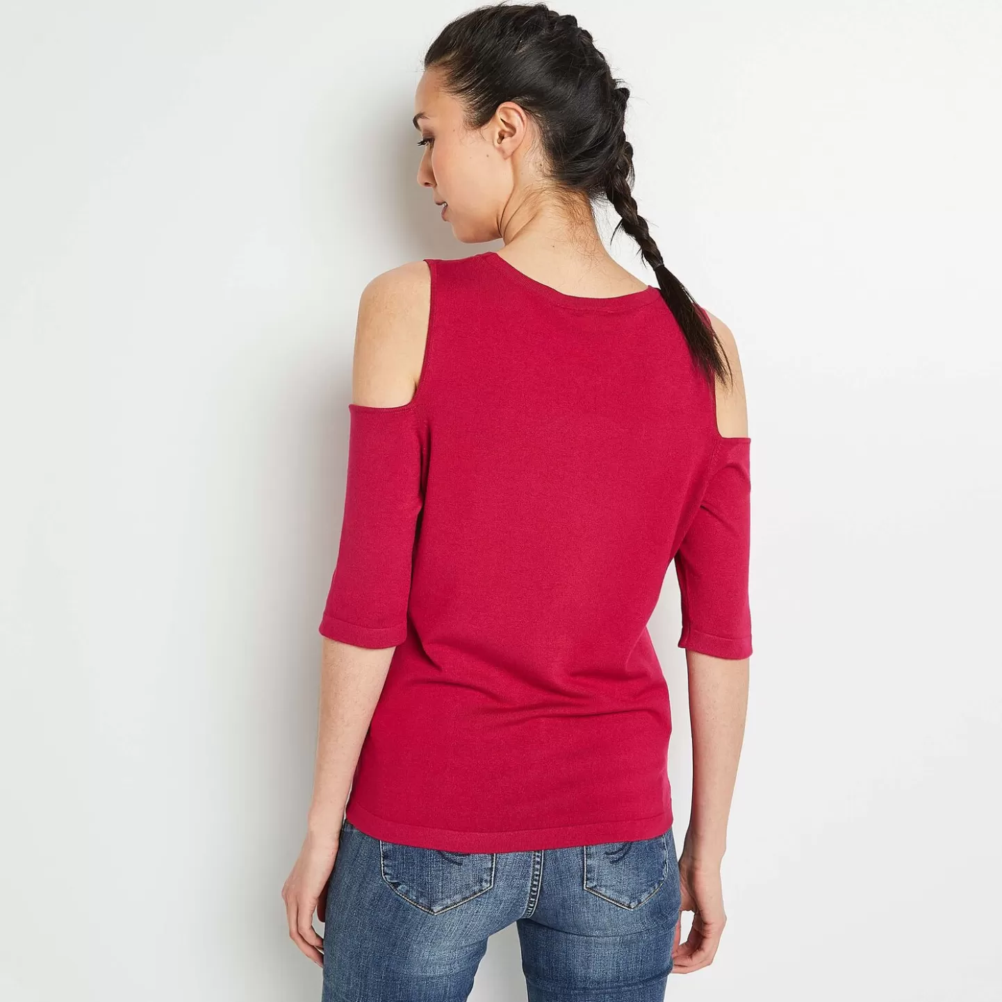 Grain de Malice Pull à épaule Ouverte Femme- Pulls & Sweats