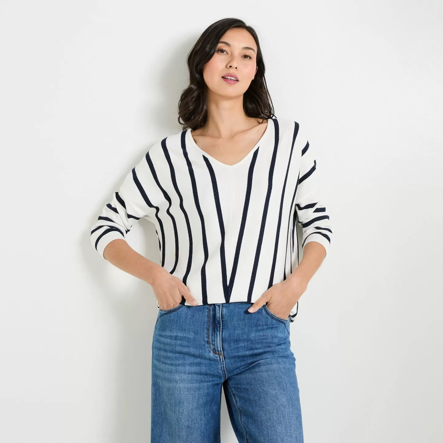 Grain de Malice Pull Col V Femme- Pulls & Sweats