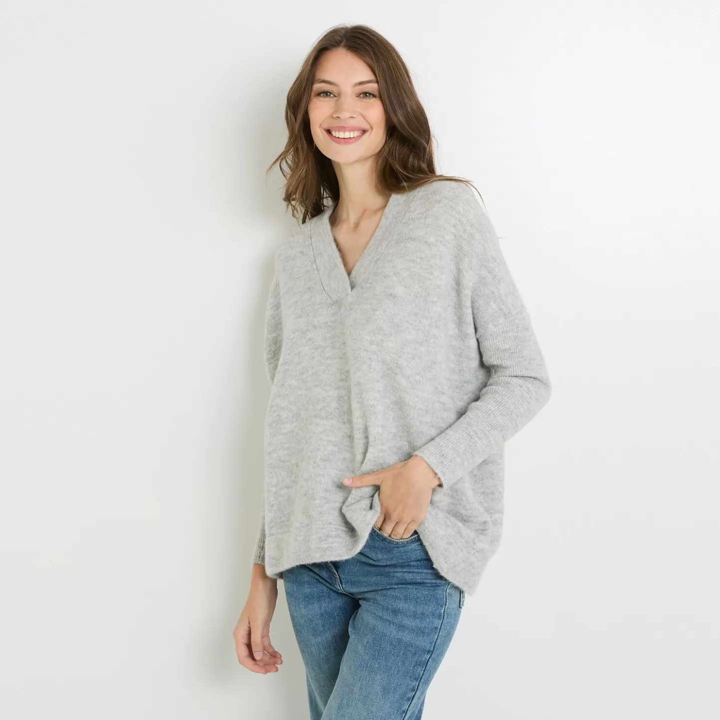 Grain de Malice Pull Col V Femme- Pulls & Sweats