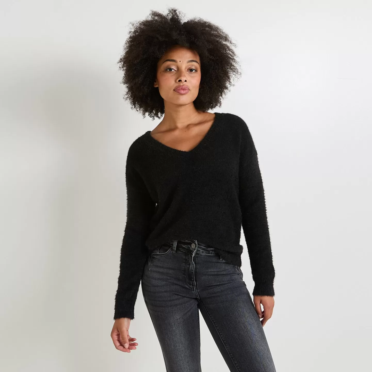 Grain de Malice Pull Col V Femme- Pulls & Sweats