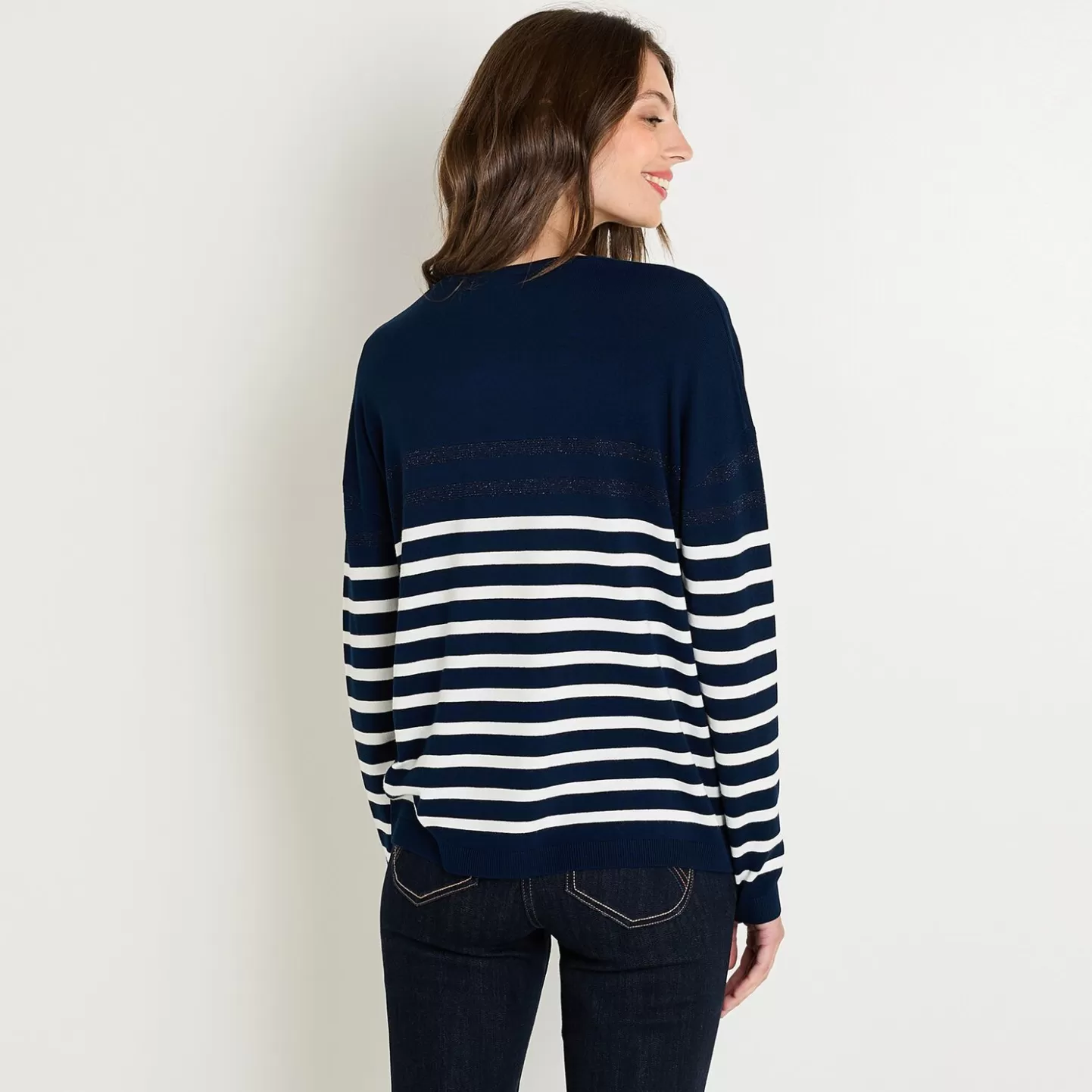 Grain de Malice Pull Col V Femme- Pulls & Sweats