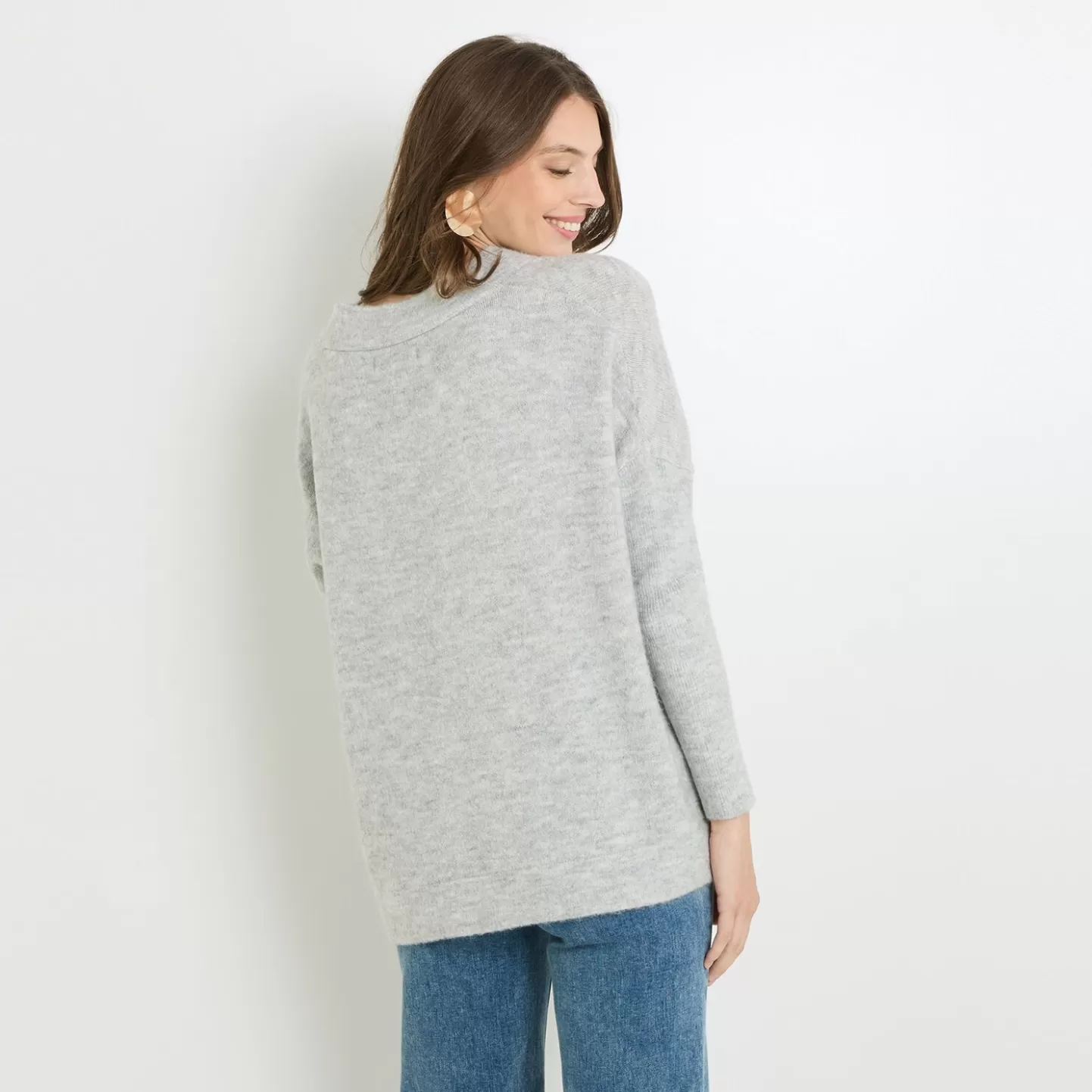 Grain de Malice Pull Col V Femme- Pulls & Sweats