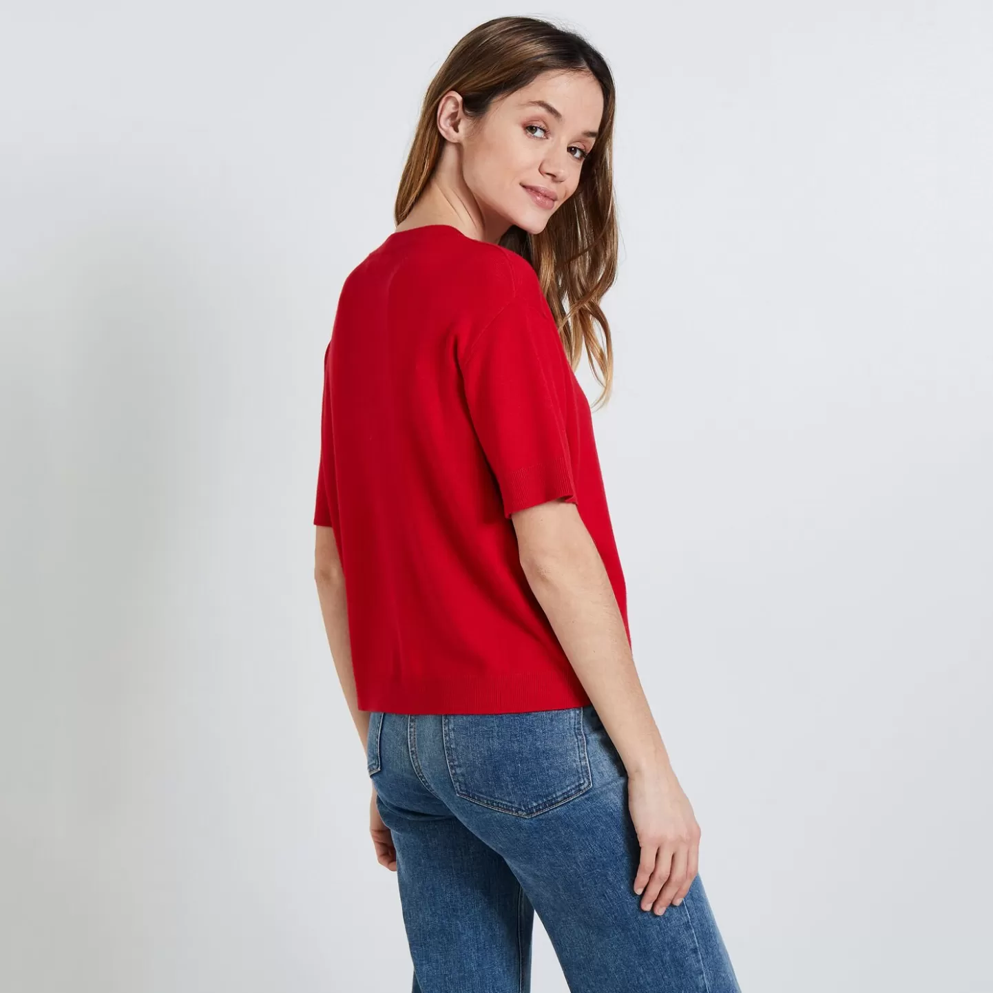 Grain de Malice Pull Manches Courtes Femme- Pulls & Sweats