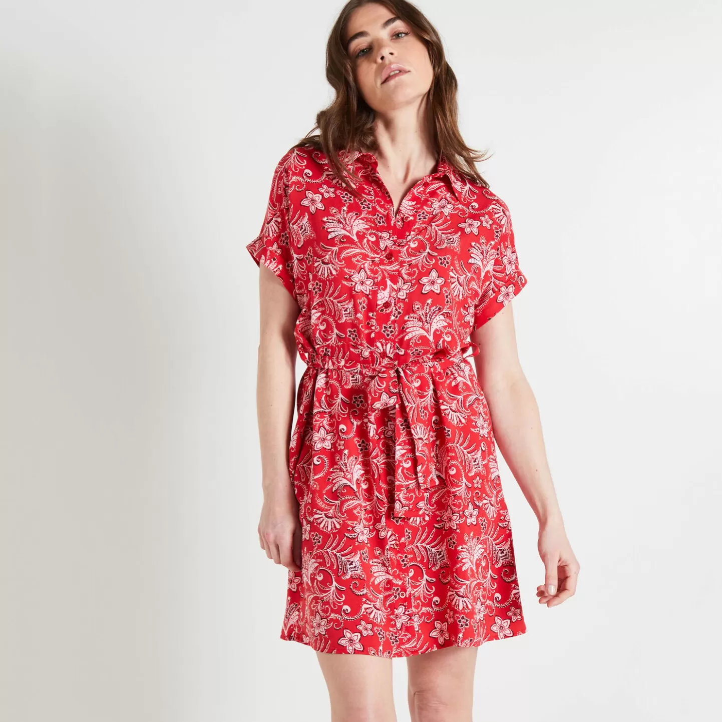 Grain de Malice Robe Chemise Imprimée Femme- Robes | Chemisiers & Blouses