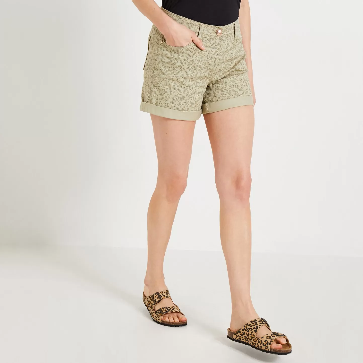 Grain de Malice Short En Jean Imprimé- Shorts | Jeans