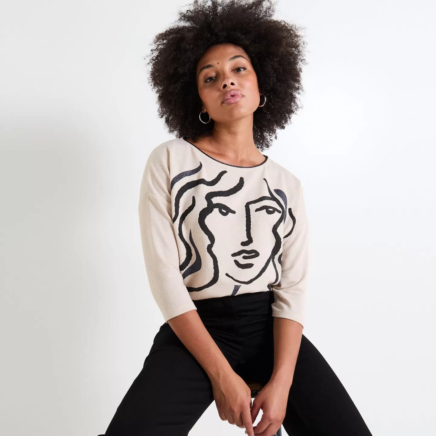 Grain de Malice T-shirt Col U Femme- T-Shirts & Tops | Pulls & Sweats